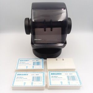 Rolodex Rotary Card File Organizer R-1084 +4 Packs NOS Refill Cards VTG Retro US